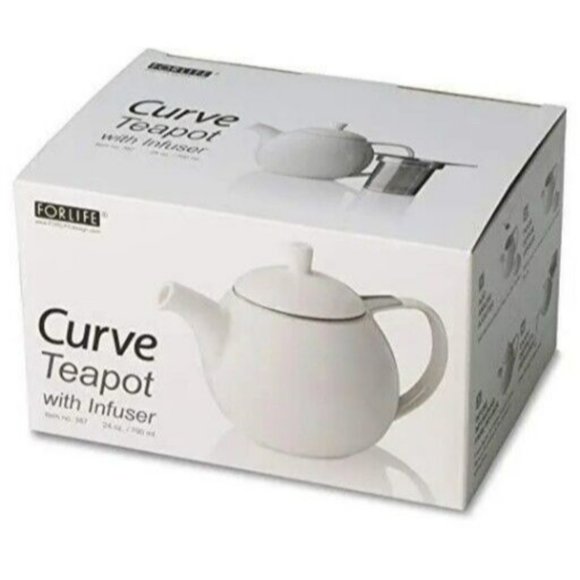 FORLIFE Curve Teapot with Infuser 24-Ounce Carrot - Picture 5 of 5